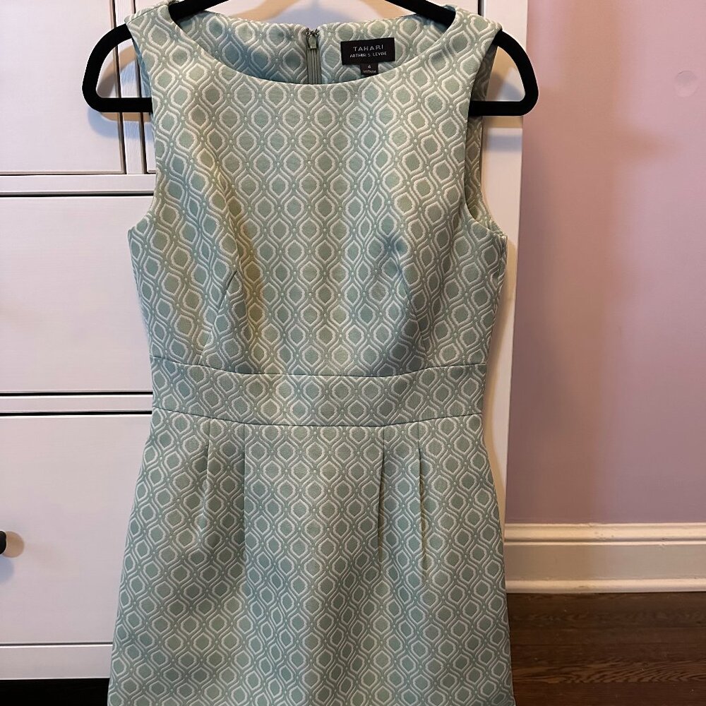 NWOT Tahari Green and White Dress